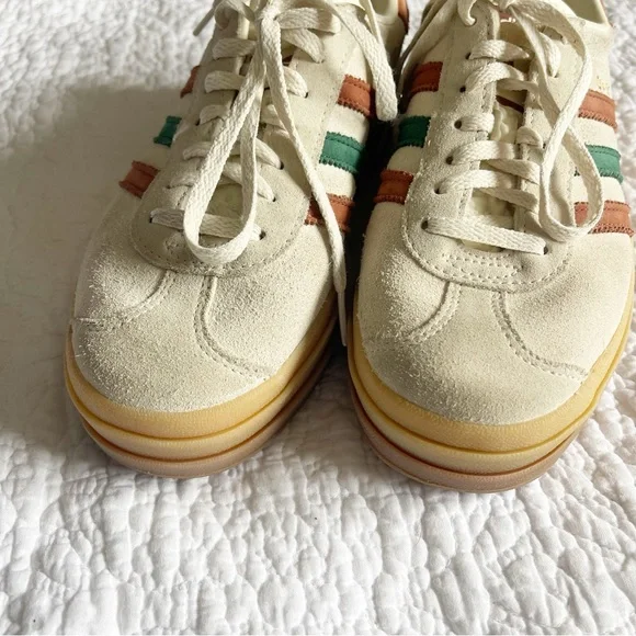 Adidas Women's Gazelle Bold Maple Leaf Platform Sneakers - Cream, Brown, Green - Picture 14 of 15